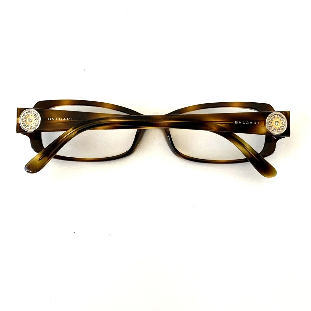 BVLGARI 455B 502 Eyeglasses Rectangular 53 16 135 Tortoise Shell Brown Italy